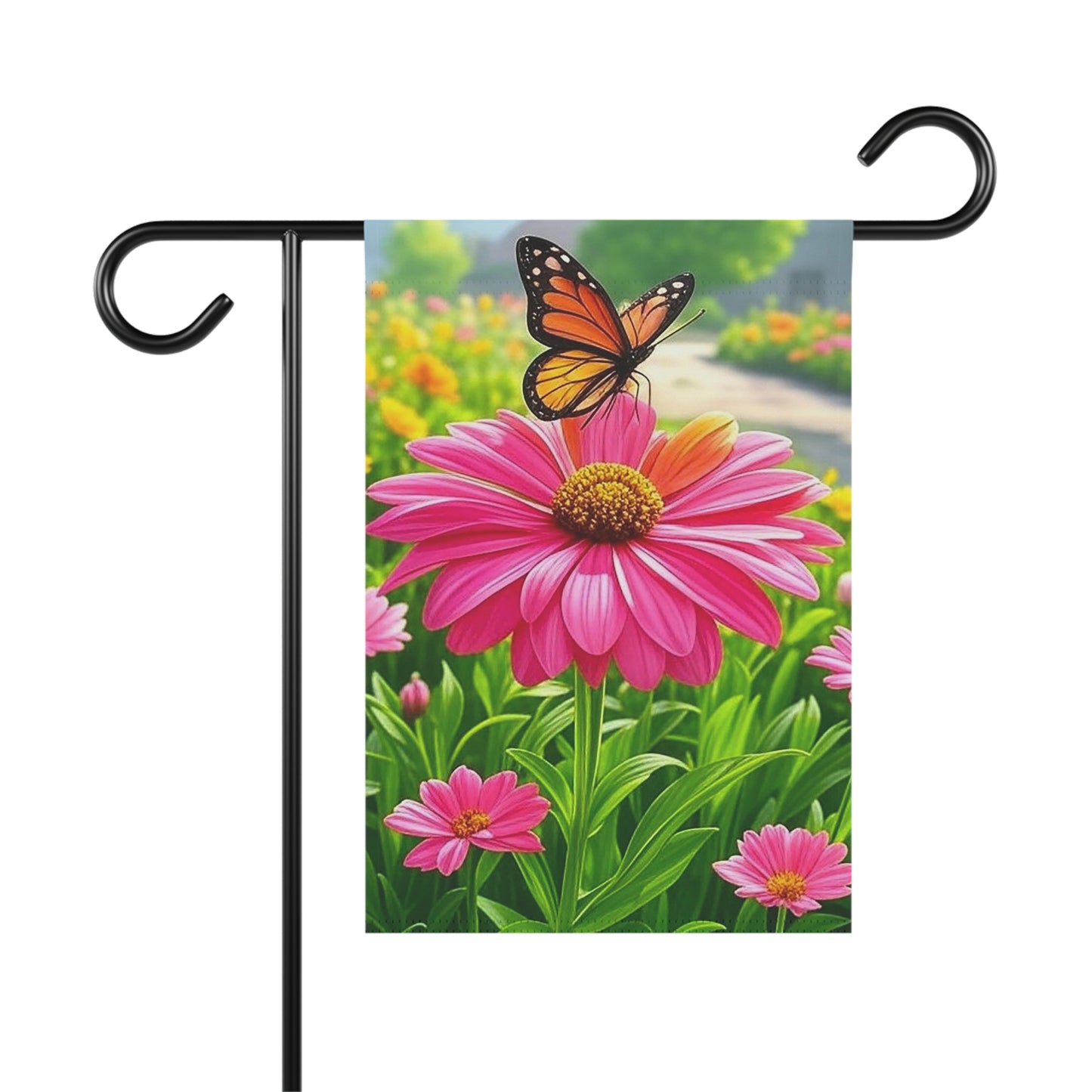Colorful Butterfly Garden Banner | Floral Welcome Decor