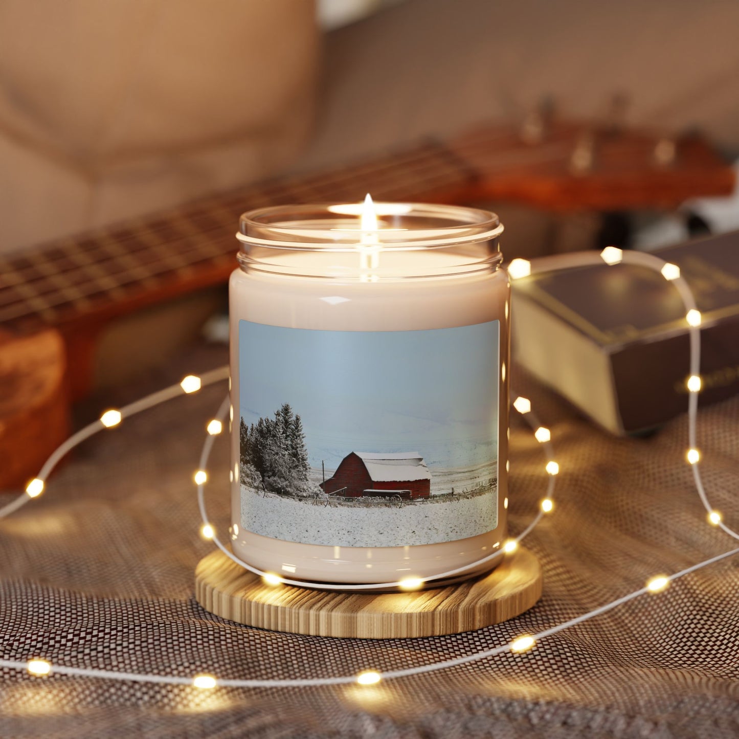 "Red Winter Barn" Scented Soy Candle, 9oz