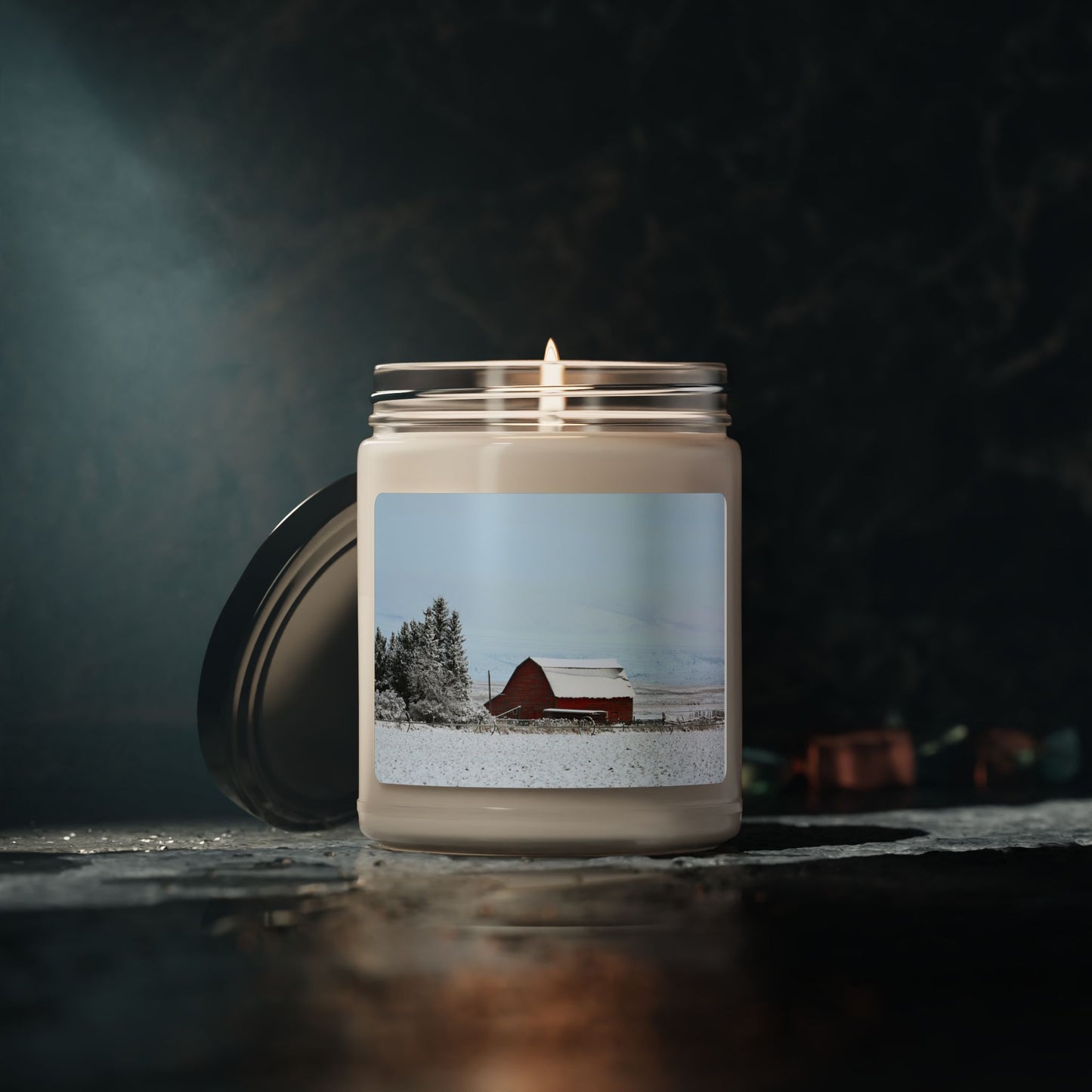 "Red Winter Barn" Scented Soy Candle, 9oz