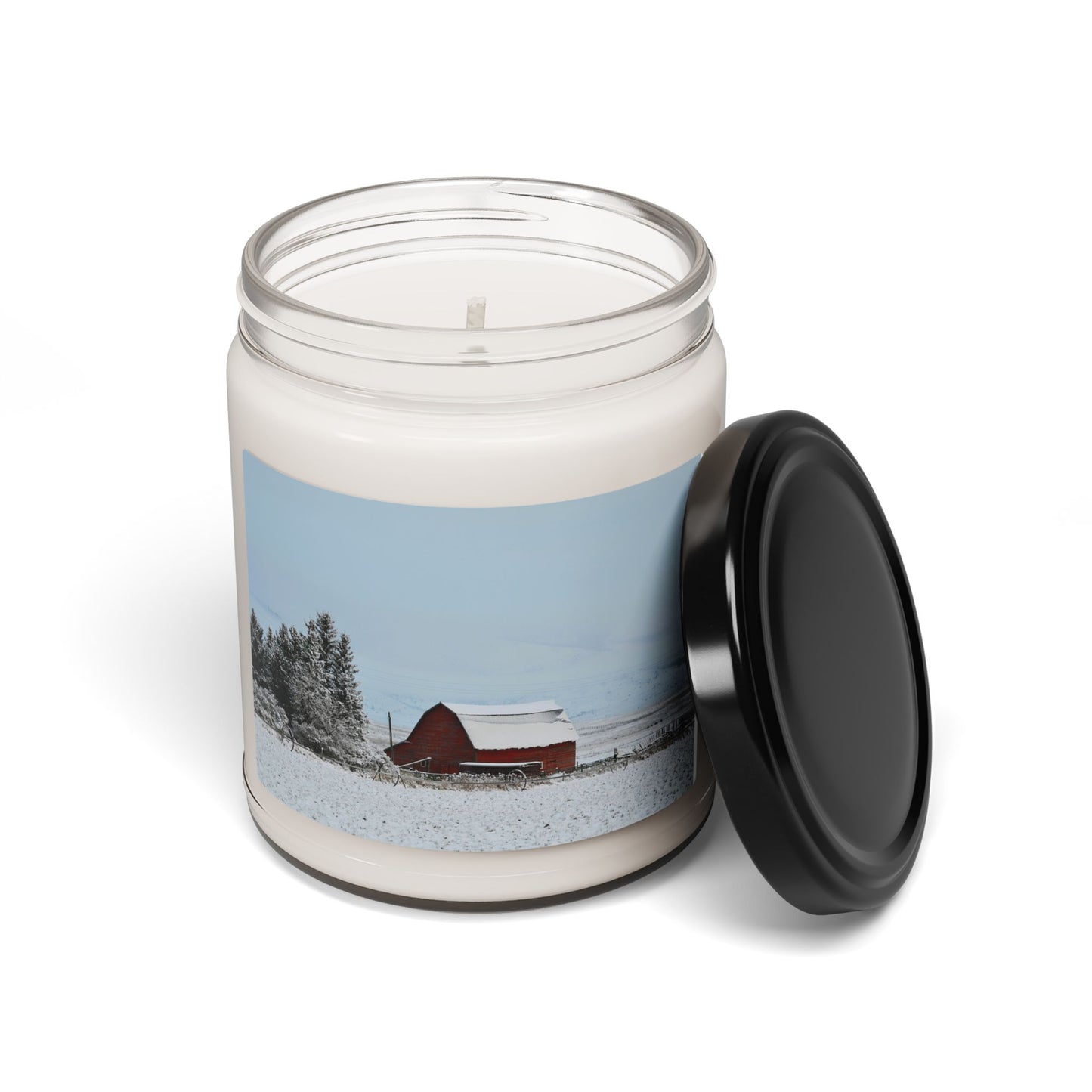 "Red Winter Barn" Scented Soy Candle, 9oz