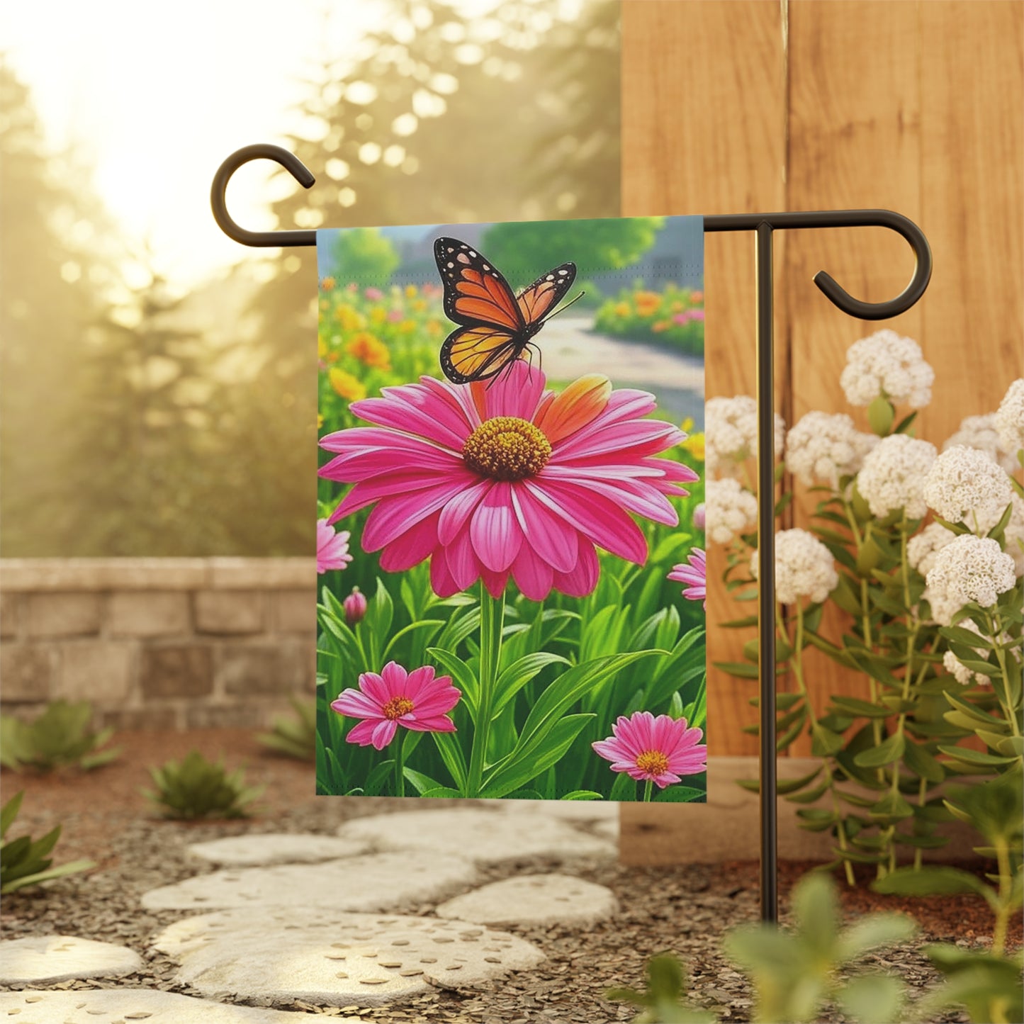 Colorful Butterfly Garden Banner | Floral Welcome Decor