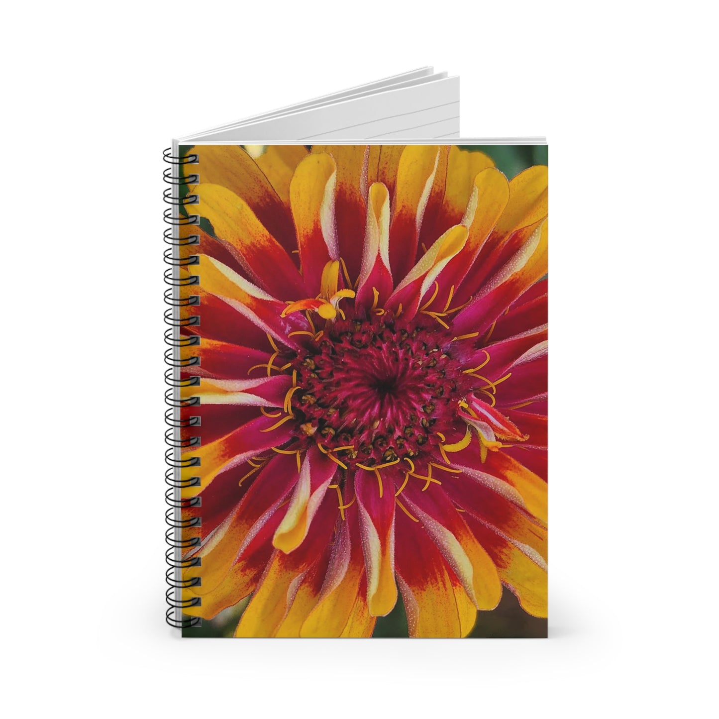 "Yellow Flame Zinnia" Spiral Notebook - Ruled Line