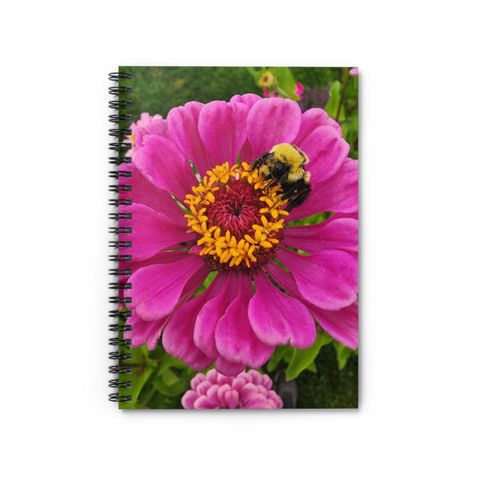 "Zinnia Bee" Spiral Notebook - Ruled Line