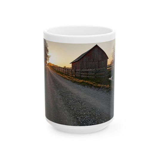 "Barn at Sunset" Ceramic Mug, (11oz, 15oz)