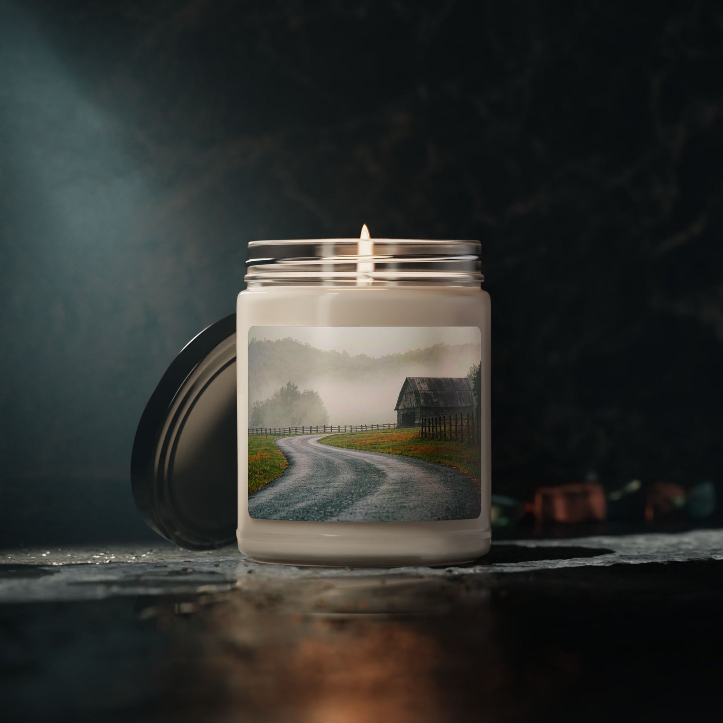 "Rain Barn Road" Scented Soy Candle, 9oz