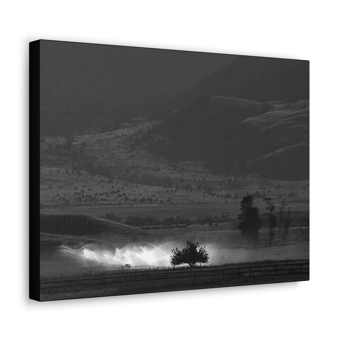 "Moonlit Sprinklers" Canvas Gallery Wrap