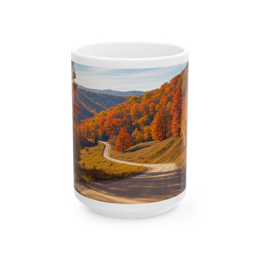 "Fall Country Road" Ceramic Mug, (11oz, 15oz)