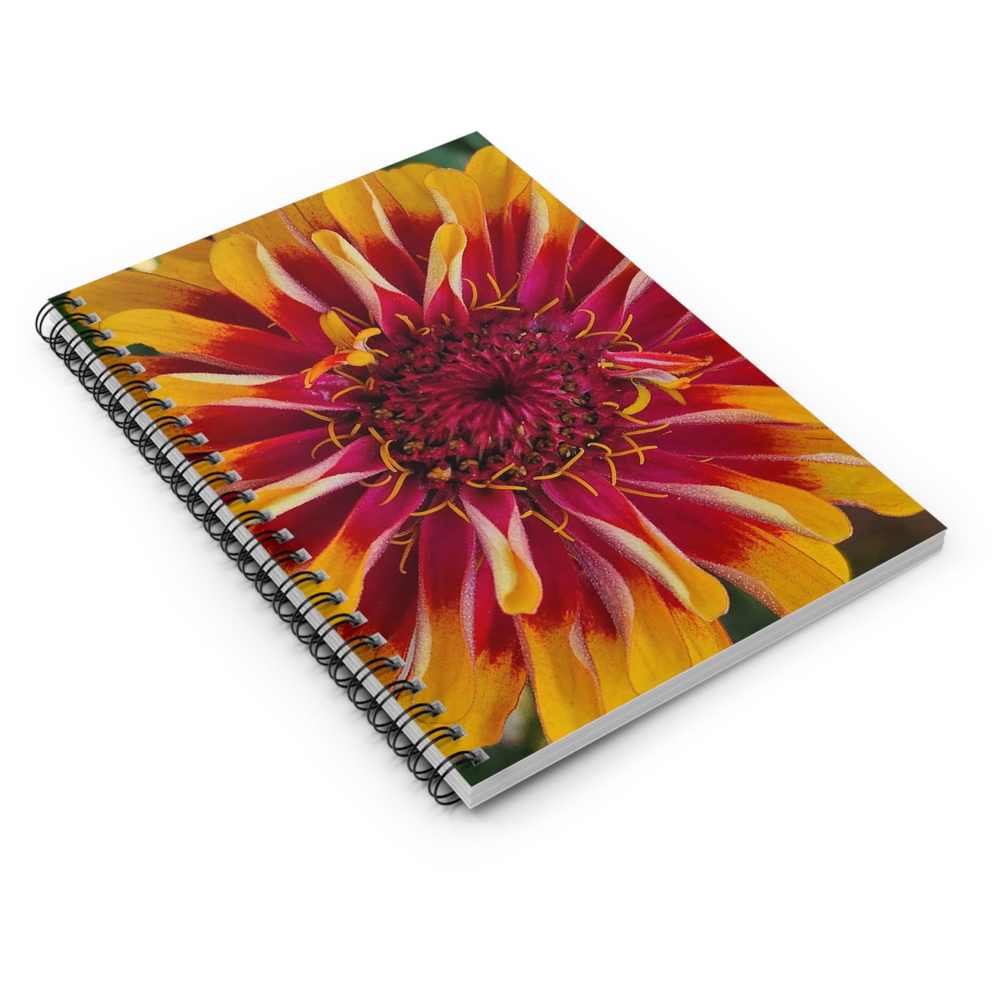 "Yellow Flame Zinnia" Spiral Notebook - Ruled Line