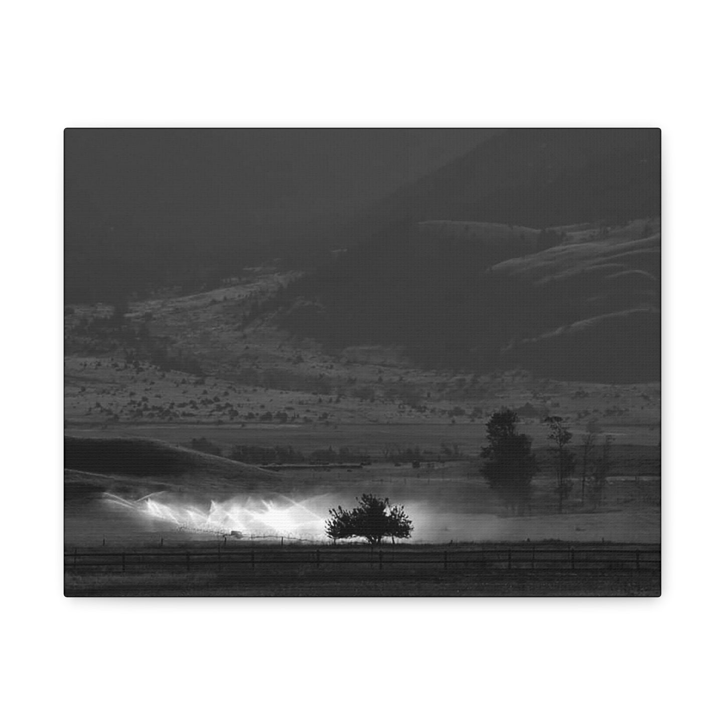 "Moonlit Sprinklers" Canvas Gallery Wrap