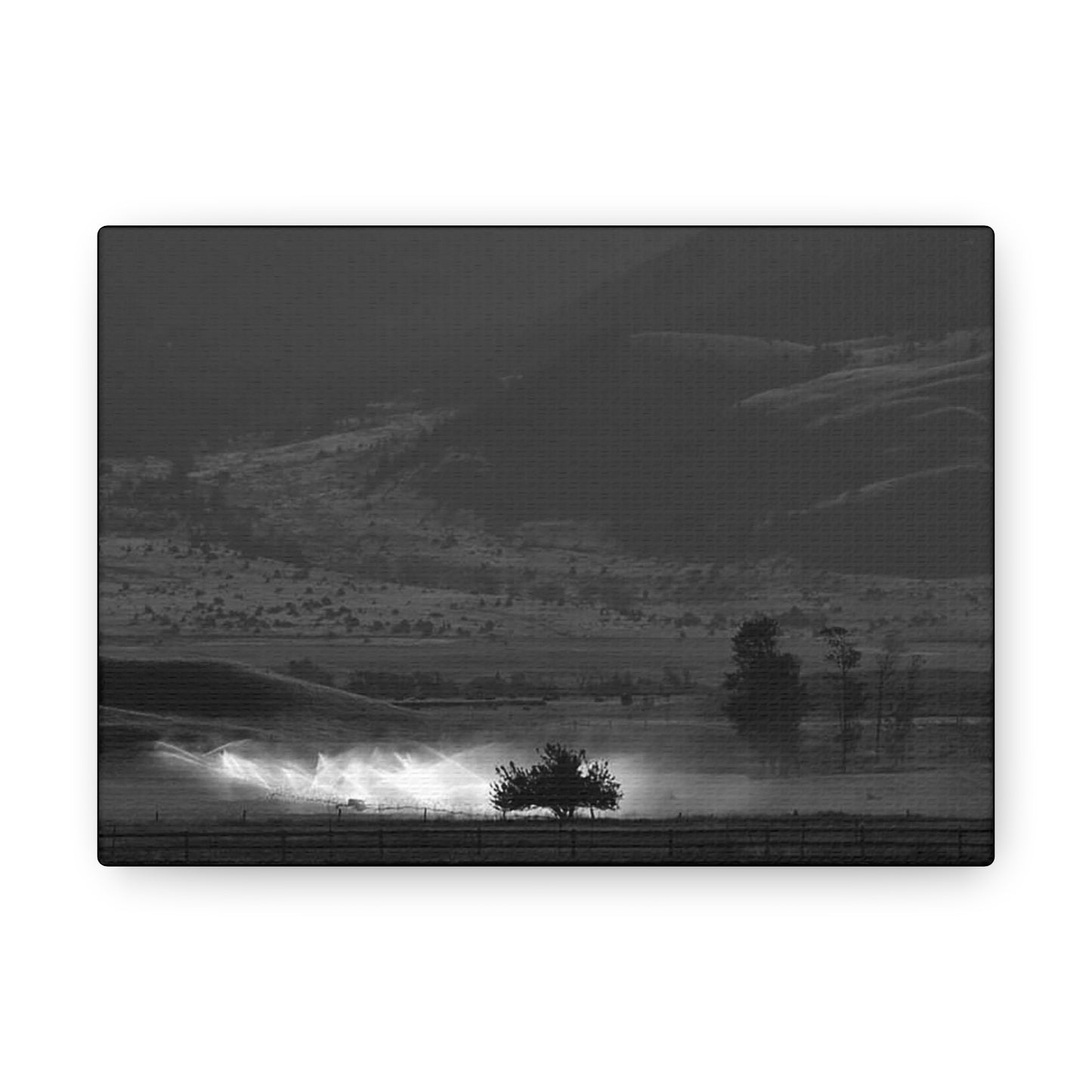 "Moonlit Sprinklers" Canvas Gallery Wrap