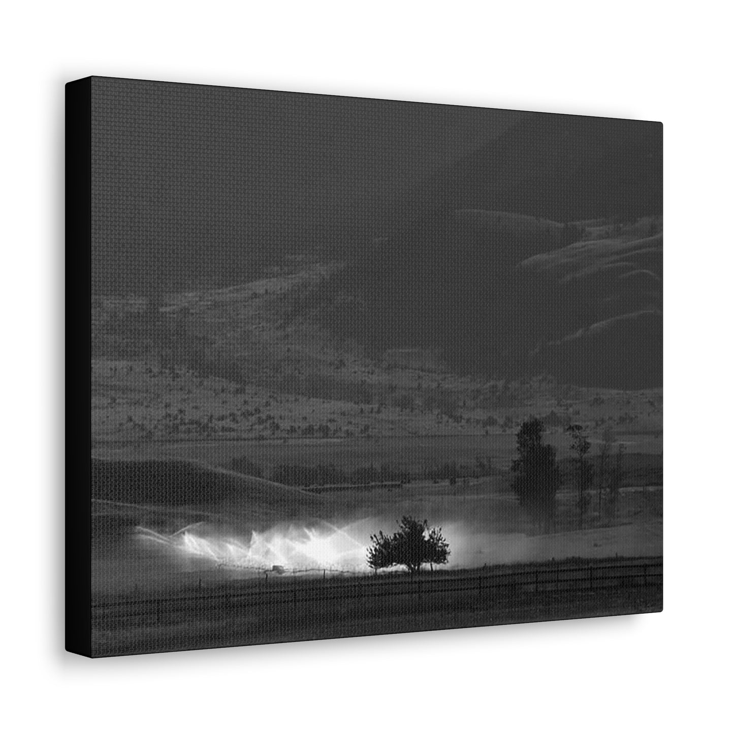 "Moonlit Sprinklers" Canvas Gallery Wrap