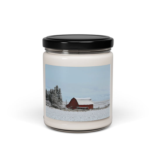 "Red Winter Barn" Scented Soy Candle, 9oz