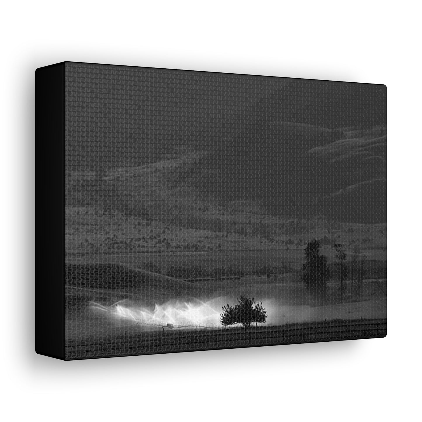 "Moonlit Sprinklers" Canvas Gallery Wrap