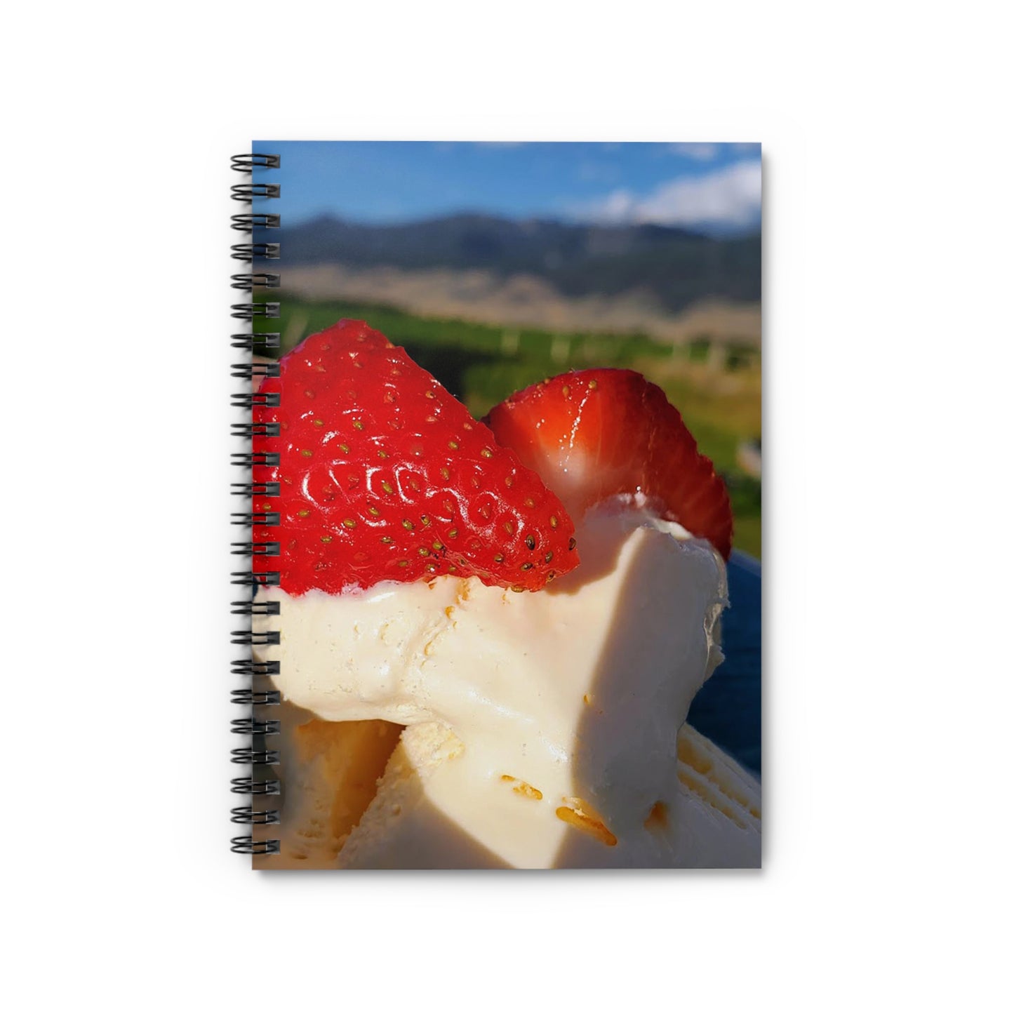 "Ice-cream & Strawberries" Spiral Notebook - Ruled Line